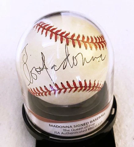 MADONNA SIGNED AUTOGRAPHED OFFICIAL A.L. BASEBALL IN BLACK BALL POINT *  JSA LOA Cover