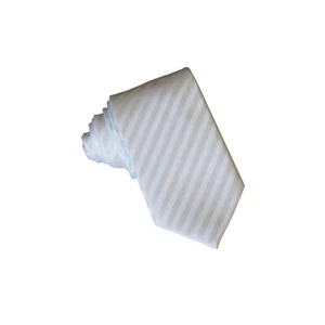 Nueva corbata delgada tejida de polietileno para hombre 2,5" tono sobre rayas blanca boda formal - Imagen 1 de 2