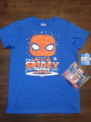 Boys Spiderman Spidey Holiday Christmas T-Shirt Sz XL Tee Marvel Pocket Pop New - Image 1 of 4