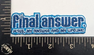Final Answer Christian Patch – Jesus My Lifeline Embroidered Iron-On Badge - Picture 1 of 2