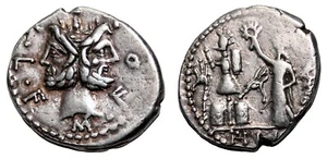 *AET* M. Furius L.f. Philus AR Denarius. EF-/VF+. 119 BC. Janus. - Picture 1 of 1