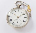 1875 SILVER CASED FUSEE CHAIN DRIVEN LEVER FULL PLATE  POCKET WATCH WORKING