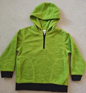 Gymboree Boys Fleece Hoodie Size Small (5-6) Bright Green/Charcoal, 1/4 Zip - Picture 1 of 2