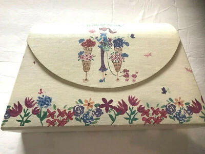 A K Higgins Bella Flora Tri Coastal Design Stationary Storage Box Purse Shaped - Image 1 of 4