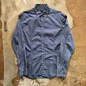 Vintage Black Gold Diesel Button Up Shirt Mens XL Y2K Long Sleeve Designer Gray - Picture 1 of 9