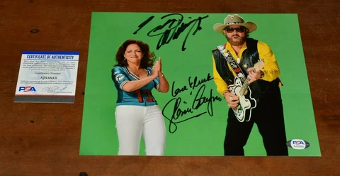HANK WILLIAMS JR. and GLORIA ESTEFAN Signed MONDAY NIGHT FOOTBALL 8x10 Photo-PSA Cover