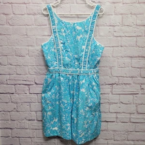 Vestido Lilly Pulitzer Becky Tropical Resortwear Talla 14 Calado Sin Mangas Acortado - Imagen 1 de 8