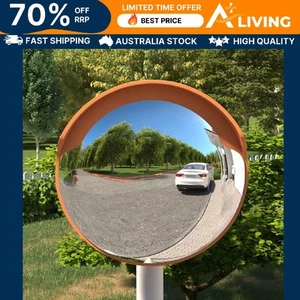 Outdoor Convex Traffic Mirror Orange 30 cm Polycarbonate Safety Road Visib 53081 - Picture 1 of 8