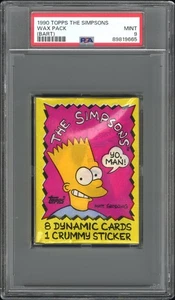 1990 Topps The Simpsons Wax Pack BART PSA 9 MINT - LOW POP ONLY 1 GRADED HIGHER - Picture 1 of 2