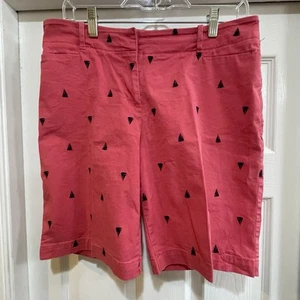 TALBOTS Pink Bermuda Shorts Blue Sail Boats Cotton Blend 10 Petite (Unisex) - Picture 1 of 8
