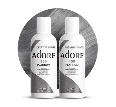 [Paquete de 2] Tinte de cabello semipermanente Adore 4 oz [150 platino] Foto 1 de 4