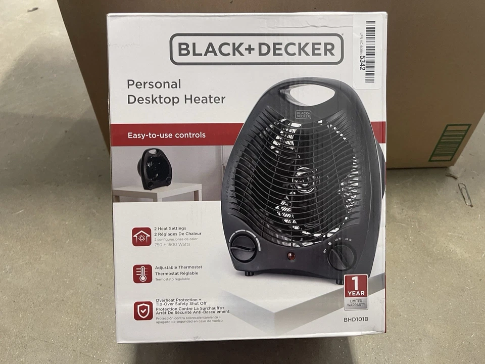 BLACK+DECKER BHD101B 1,500-Watt Personal Desktop Heater, 8.4 Inches x 5.2 Inches - Image 1 of 1