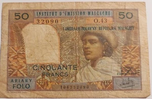 MADAGASCAR , Billet 50 FRANCS ,1962 - 0.43 - Picture 1 of 2