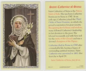 *Santa Carta-(Laminata)-"Santa Caterina da Siena Laminata Holy Card" {L13-S2}+ - Foto 1 di 1