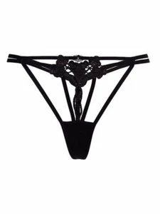 Bluebella Nova Thong Open Front Erotic Strappy Boudoir Lingerie 31625 Black NEW - Picture 1 of 4