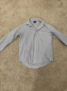 Camisa con botones Lands' End talla 16,5 - 34/35 azul blanco a rayas ajuste regular - Imagen 1 de 10