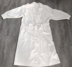 Trench cappotto donna vintage doppiopetto bianco con cintura taglia L/XL - Foto 1 di 8