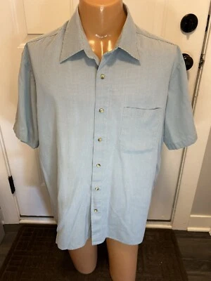 ANDREW FEZZA NY MEN'S SHORT SLEEVE GREEN BUTTON DOWN RAYON MICRO TOUCH SHIRT 2XL - Image 1 of 4