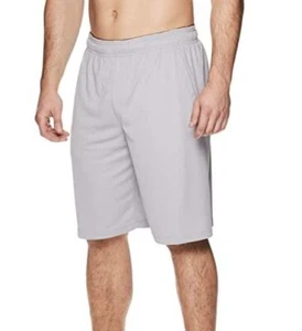 Reebok Shorts Herren Medium grau Mesh Gummibund Pull On Bank Shot Shorts NEU - Bild 1 von 4