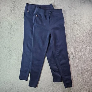 Lot of 2 Polo Ralph Lauren Joggers Active Pants Girl Large 12 14 Navy Pink Pony - Picture 1 of 11