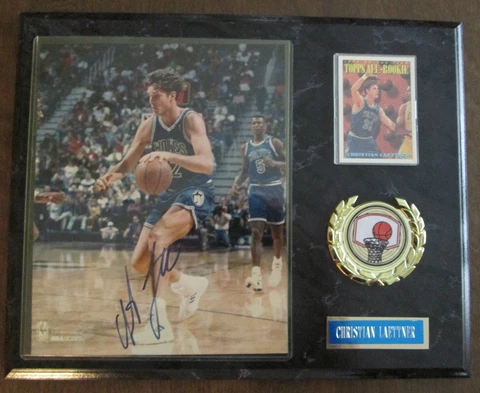 CHRISTIAN LAETTNER AUTO SIGNED PLAQUE MINNESOTA TIMBERWOLVES RARE Cover
