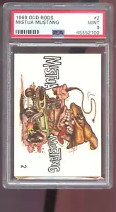 1969 Donruss Odd Rods #2 Mistua Mustang PSA 9 Graded Sticker Card Odd Rod MINT - Picture 1 of 2