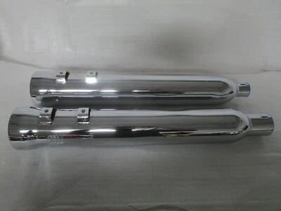 17-23 Harley Davidson Touring Cobra Neighbor Haters Slip-On Mufflers CHROME 6109 - Image 1 of 4
