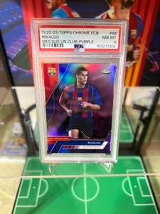 2022-23 Topps Chrome Barcelona RIVALDO 3/15 PURPLE REFRACTOR #98 PSA 8 NM-MT - Picture 1 of 16