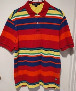 Vintage Cremiuex SS Shirt Men's Size L Colorful Rainbow Stripes  - Picture 1 of 3