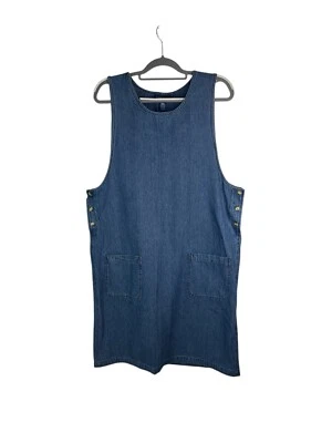 Винтажное хлопковое платье-футляр Karen Scott из джинсовой ткани с передними карманами размер большой - Изображение 1 из 4