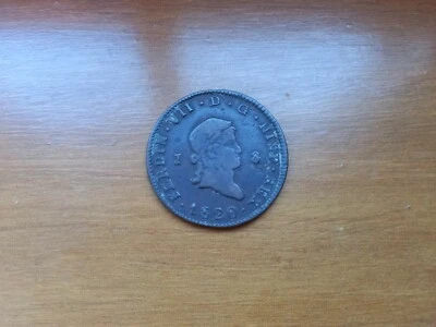 Spain Scarce 8 Maravedis 1820 J, Fernando VII Jubia, 2nd portrait, KM# 491 - Image 1 of 4