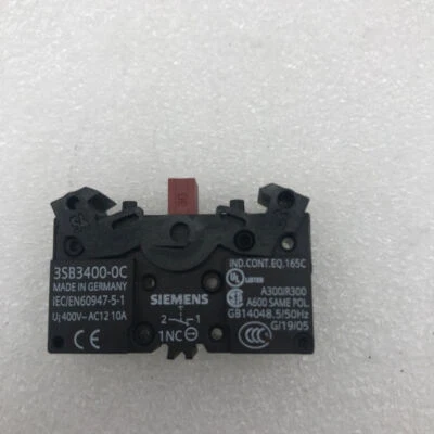 New Siemens 3SB3400-0C Pushbutton switch auxiliary contact 1NC SPOT STOCK#XR - Image 1 of 4