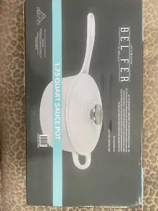 BelFer Cast Iron Saucepan 1.75 Quart Sauce Pot, White, Classic, High-End Quality - Picture 1 of 2