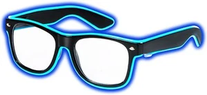 Spooktacular Creations Light up EL Wire Neon Rave Glasses Glow Flashing Blue - Picture 1 of 9
