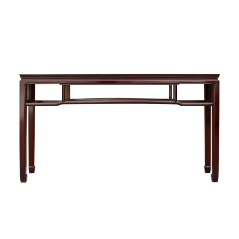 Chinese Huali Rosewood Dark Brown Straight Apron Side Altar Table ws472 Cover