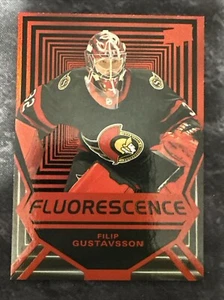 2021-22 Upper Deck Fluorescence Rookie Red FL44 Filip Gustavsson Ottawa Senators - Picture 1 of 2
