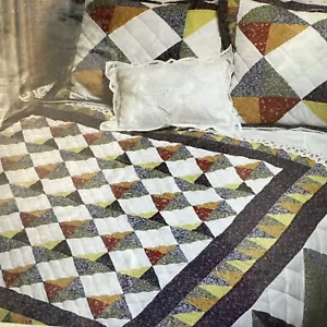 86"x86" handgesteppter Patchwork Square Dance Quilt Erbstücke neu Full Queen - Bild 1 von 7