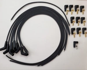 BBC CHEVY 396 427 454 BLACK UNIVERSAL Spark Plug Wires 45/135 degree Boot POINTS - Picture 1 of 1
