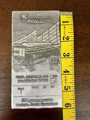 Pittsburgh Penguins Wendell August CONSOL ARENA FIRST GAME TICKET October 7,2010 Cover