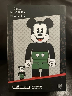 Medicom Toy fragmentdesign MICKEY MOUSE GREEN Ver. BE@RBRICK 100% 400% bearbrick - Image 1 of 4