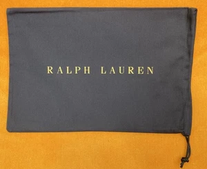 Ralph Lauren Navy Gold Kordelzug Staubbeutel 37 cm x 25 cm Baumwolle Made In Italy Neu - Bild 1 von 4