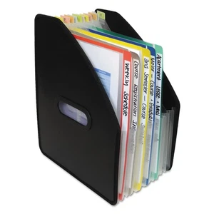 C-Line Vertical Expanding File 13-Pocket 10" Expansion Letter Poly Black 58810 - Picture 1 of 6
