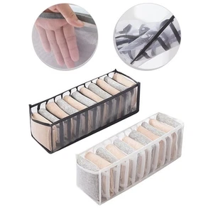 Breathable Mesh Foldable Organizer Box with 11 Dividers for Underwear Socks - Picture 1 of 23