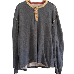 CARBON2COBALT | Cuello Henley de 3 botones gris jaspeado oscuro para hombre | XL - Imagen 1 de 9