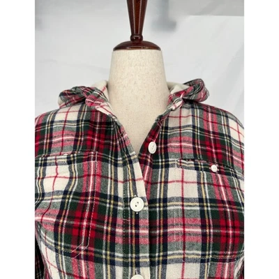 Camisa de franela roja a cuadros con capucha Wms L Cottagecore rústica grunge capa acogedora Foto 1 de 4