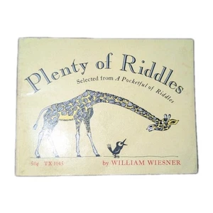 Plenty Of Riddles By Will Wiesner Scholastic Children's Book 1970 USA 3rd Print - Picture 1 of 4