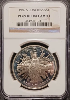 1989 S CONGRESS Commemorative Silver Dollar NGC PF 69 ULTRA CAMEO - Image 1 of 4