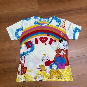 Camiseta CHRISTIAN DIOR Galliano Dibujos Animados Manga Corta Blanca Multicolor Usada - Imagen 1 de 12