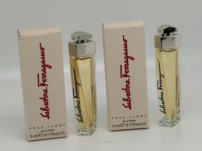 Лот 2 SALVATORE FERRAGAMO FEMME 0,17 жидкой унции / 5 мл парфюмированная вода миниатюрный брызги - Изображение 1 из 2