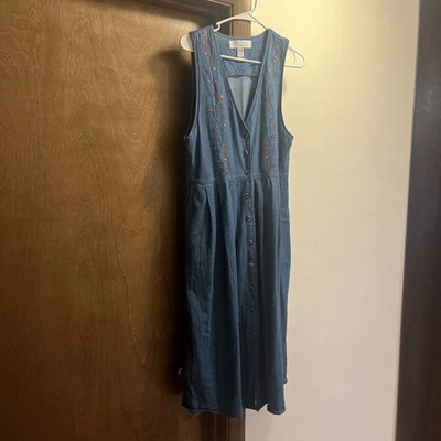 Karen Scott Full Length Fall Denim Dress - Image 1 of 4